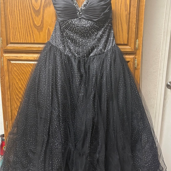 black prom dress black girl Radiant Black Sparkle Mini Dress - US 6